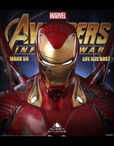 Queen Studios Iron Man MK50 (Damaged Version) 1:1 Scale Lifesize Bust